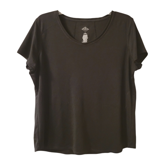 St. John's Bay Active Black Short Sleeve T-Shirt - Picture 1 of 8